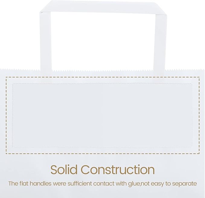 GSSUSA Paper Bags with Handles 10"X5"X13" Gift Bags Medium Size 200 Pack Kraft - Image 3
