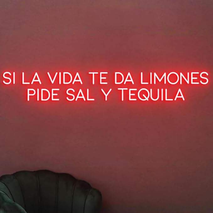 Custom Neon Sign Si La Vida Te Da Limones Pide Sal Y Tequila, Tequila Snack Bar - Image 4
