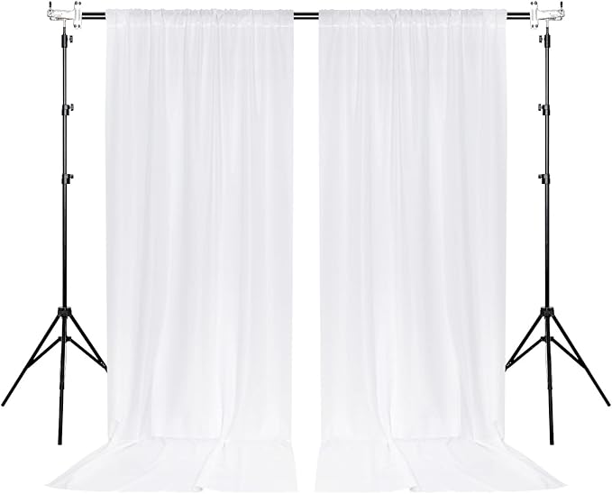 White Backdrop Curtain for Wedding Decor Holiday Party - Image 9