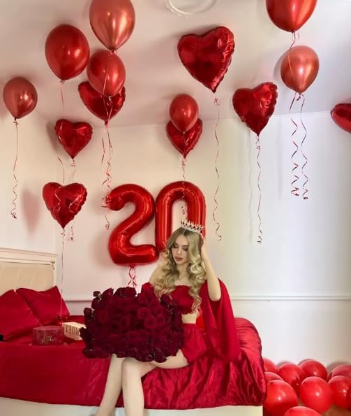 Red 40 Inch Large Number 5 Birthday Balloon, Five 5th 15 25 35 50 55 Birthday - Image 8