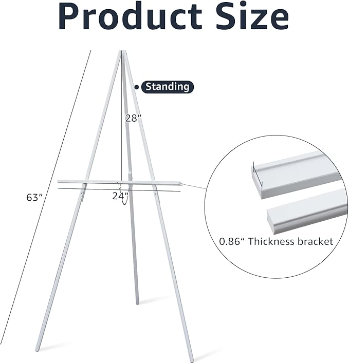NianFeng Wooden Easel Stand for Sign, Easel Display Stand Floor for Wedding Sign - Image 3