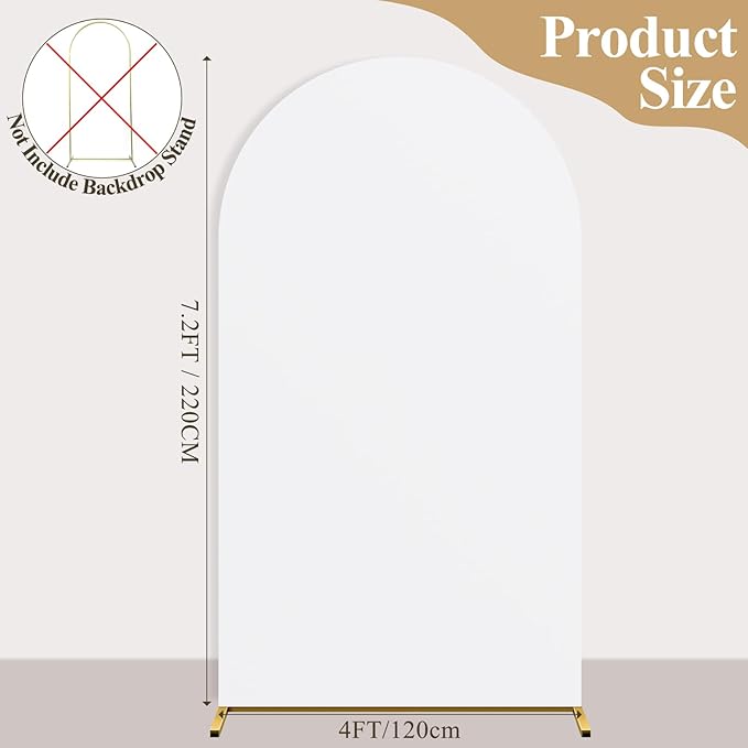 Ledido Wedding Arch Backdrop Cover 7.2FT Arch Covers Fitted Stretchy Spandex - Image 2