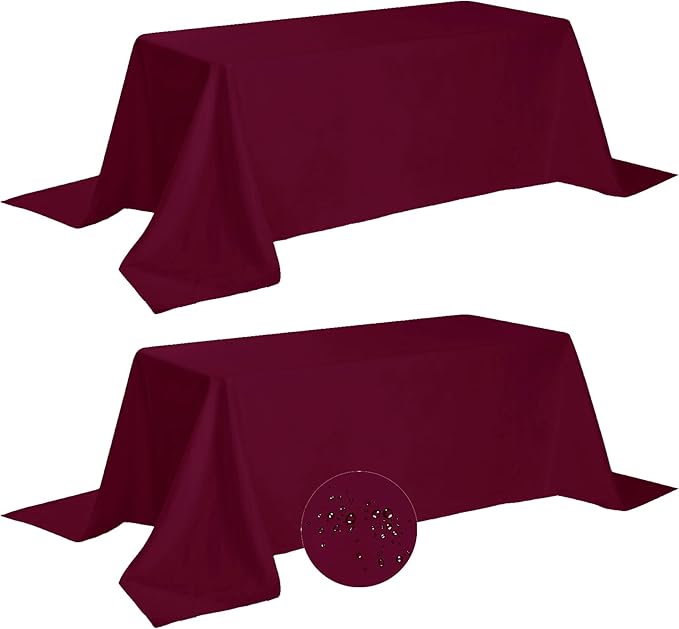 Fokitut 2 Pack Waterproof Rectangle Tablecloth, 90x132 Inch, Stain Resistant by BalsaCircle