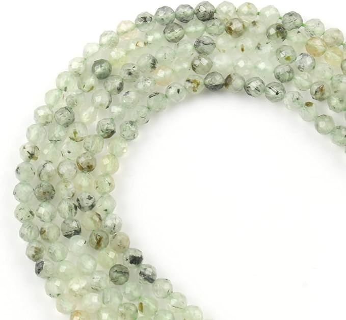 Song Xi 90pcs 4mm Natural Prehnite Gemstone Beads Faceted Round Loose Stone - Image 8