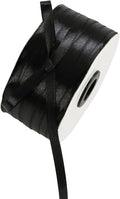 1/4 Inch Black Satin Ribbon 230 Yards Bulk Fabric Ribbons by Celadora