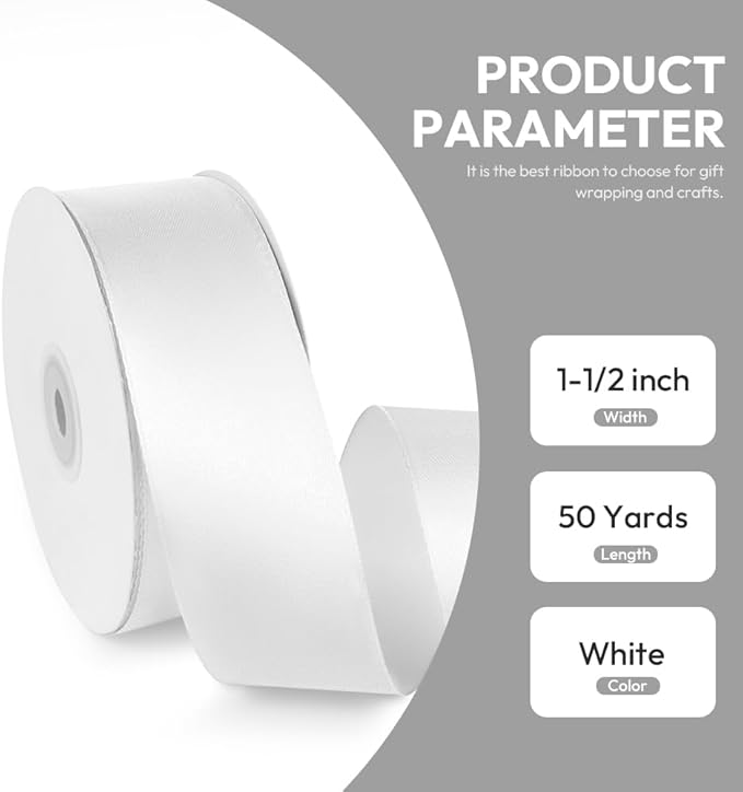 1-1/2" x 50 Yards Satin Ribbon - Image 2