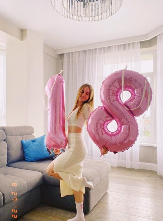 40 Inch Pink Mylar Foil Number 6 Birthday Balloon, Digital Balloons - Image 7