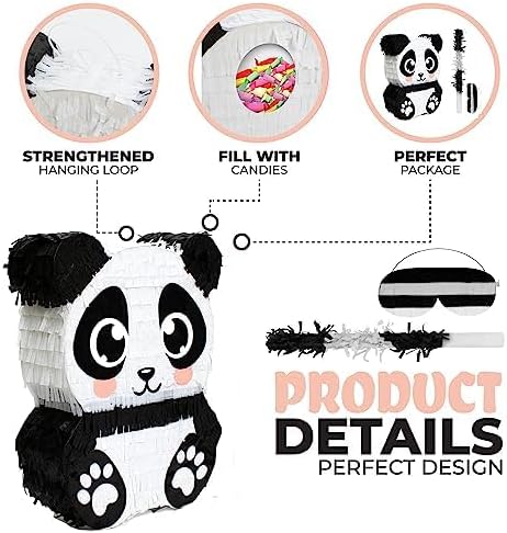 Panda Pinata, Hand Made Animal Pinata Perfect - Image 3