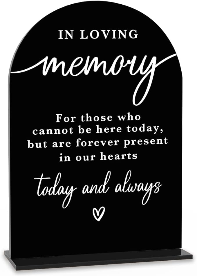 In Loving Memory Acrylic Wedding Sign Memory Table Sign by KongMoTree