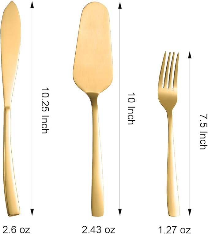 Cake Knife and Server Set with 6 Cake Forks Heavy Duty Thickened 18/0 Stainless - Image 2
