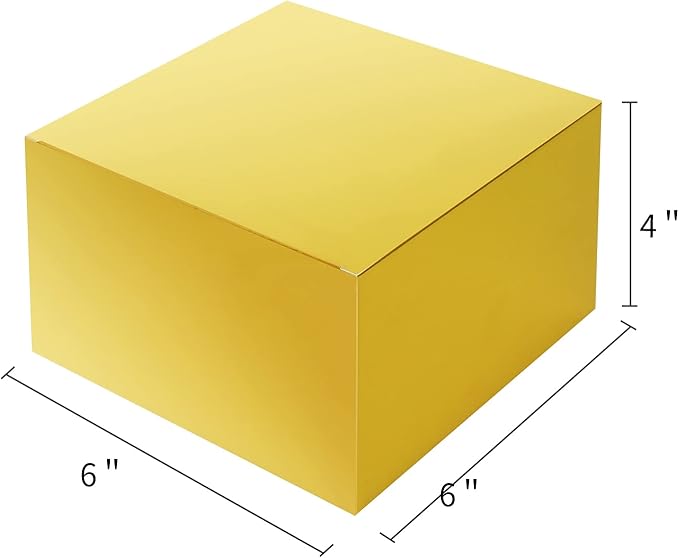 COTOPHER Small Gift Boxes 10 Pack 6x6x4 inches Gold Gift Boxes - Image 3