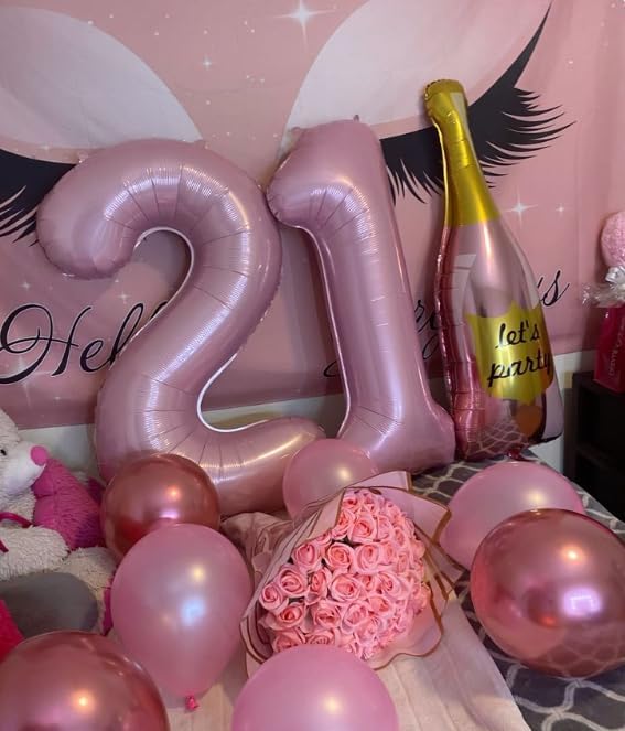 Pearlescent Pink Number 1 Balloon 40 inch, Number 1 Birthday Balloons - Image 9