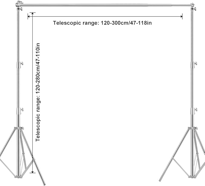 Stainless Steel Backdrop Stand 9.5ftx10ft Photo Stand - Image 2