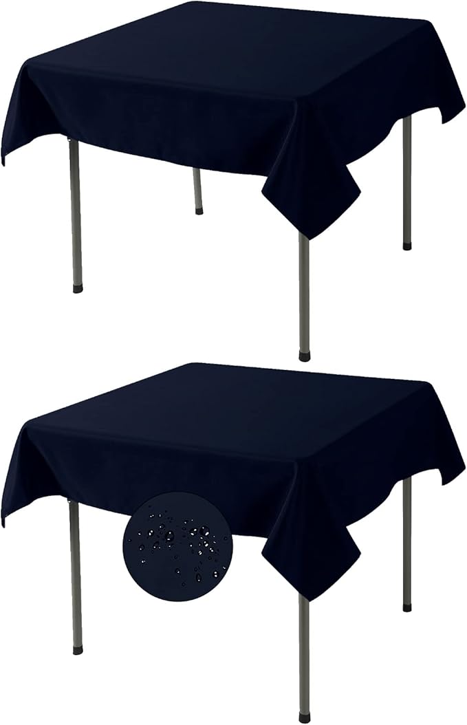 Fokitut 2 Pack Waterproof Square Tablecloth, 52x52 Inch, Stain Resistant and by BalsaCircle