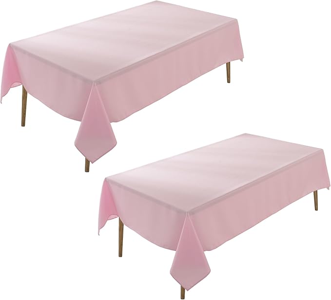 Craft And Party 2 Pack Rectangle Tablecloth, 60 x 102 Inch Pink Tablecloth by CraftAndParty