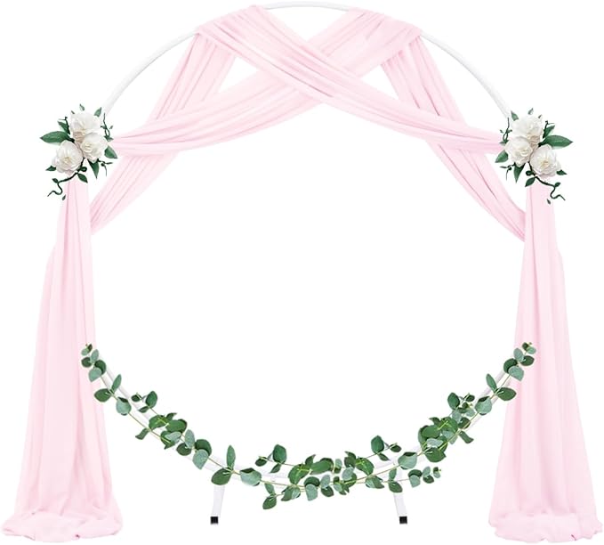 Socomi Wedding Arch Draping Fabric 1 Panel 29" x 19Ft Blush Pink Sheer Chiffon - Image 2