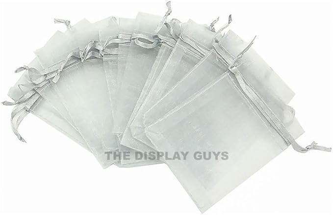 TheDisplayGuys 48-Pack 4x6 Silver Sheer Organza Gift Bags by TheDisplayGuys