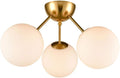 HOLKIRT Classic Mid Century Modern Globe Semi Flush Mount Ceiling Light Sputnik by LightingYourRoomDecorYourHouse