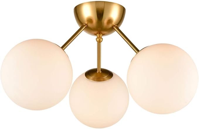 HOLKIRT Classic Mid Century Modern Globe Semi Flush Mount Ceiling Light Sputnik by LightingYourRoomDecorYourHouse