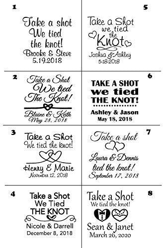 Personalized 1.75oz Glass Shot Glass “Take A Shot We Tied the Knot” Design - Image 3