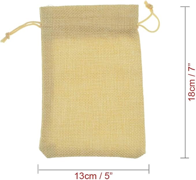 20Pcs Drawstring Burlap Bags 5x7, Flaxen Jute Sacks Jewelry Candy Pouch - Image 8