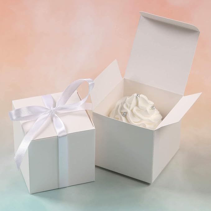 COTOPHER 25pcs Wedding Favor Boxes, Paper Gift Boxes 3x3x3 Inches Small Gift - Image 4