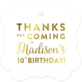 Andaz Press Personalized Fancy Frame Square Birthday Gift Tags, Metallic Gold by AndazPress