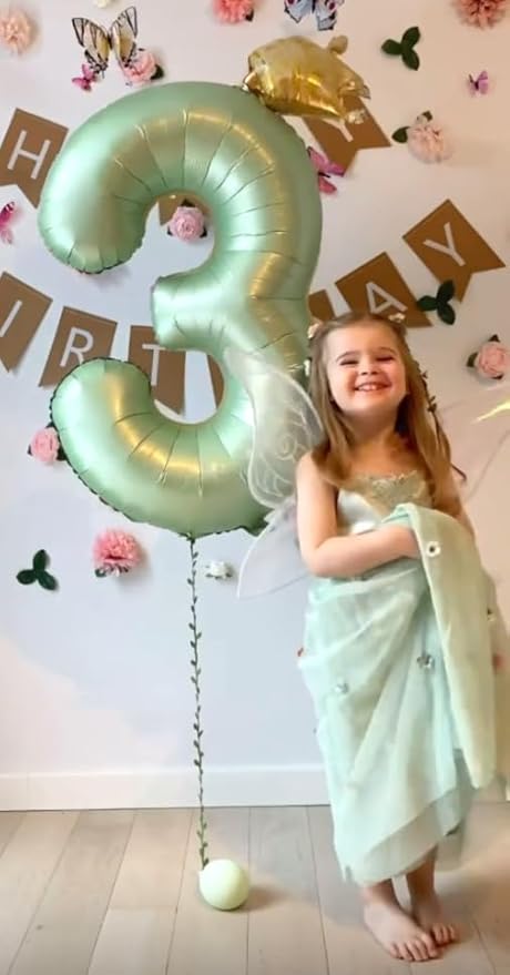 Large 40 Inch Sage Green 3 Number Balloon, 3 13 23 30 33 36 38 Oliver Green - Image 6