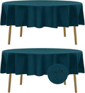 Fokitut 2 Pack Waterproof Round Tablecloth, 90 Inch, Stain Resistant and by BalsaCircle
