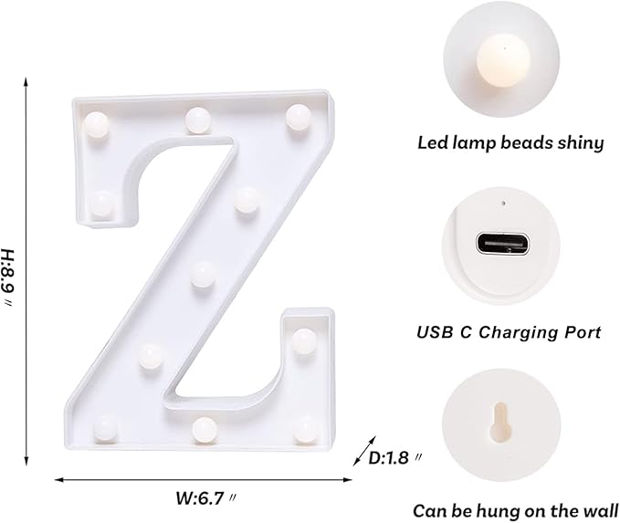 Foaky Rechargeable LED Letter Lights Sign Marquee Light Up Letters Sign - Image 3