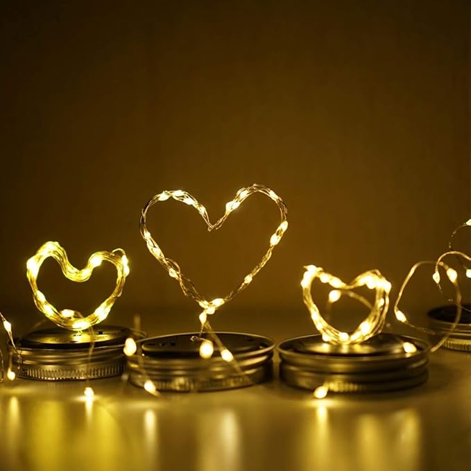 Solar Mason Jar Lights, 12 Pack 30 LED Waterproof Lid Light - Image 2