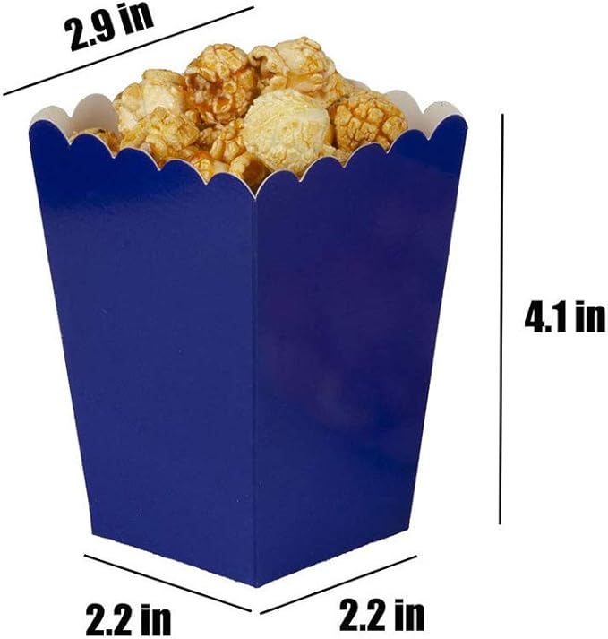 AimtoHome Navy Blue Popcorn Boxes Mini Pack of 12, Paper Popcorn Container - Image 2