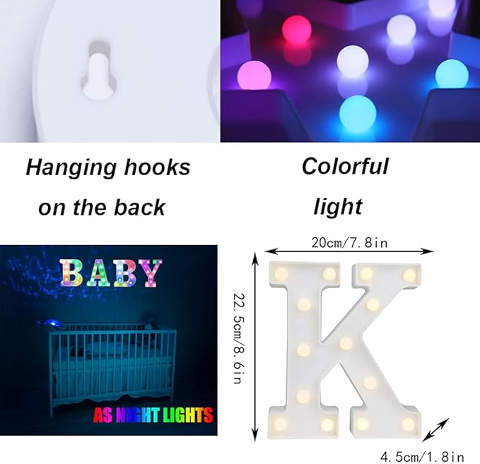 Light Up Colorful LED Marquee Letter lights, 18 Colors Changing Alphabet - Image 6