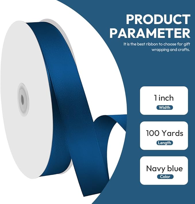1" x 100 Yards Satin Ribbon - Image 2