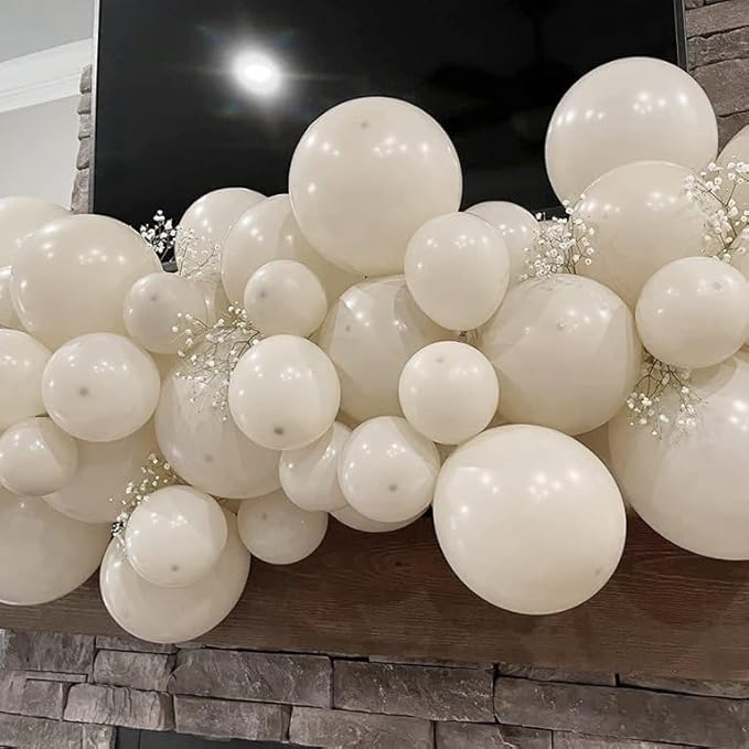 Bezente White Sand Latex Party Balloons - Image 7