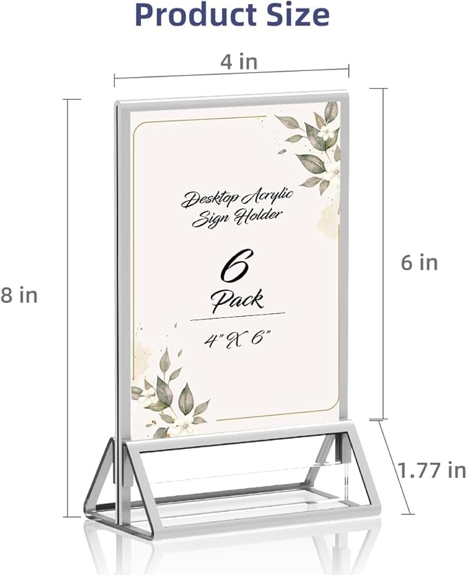 Clear Acrylic Sign Holder 4X6 - Image 2