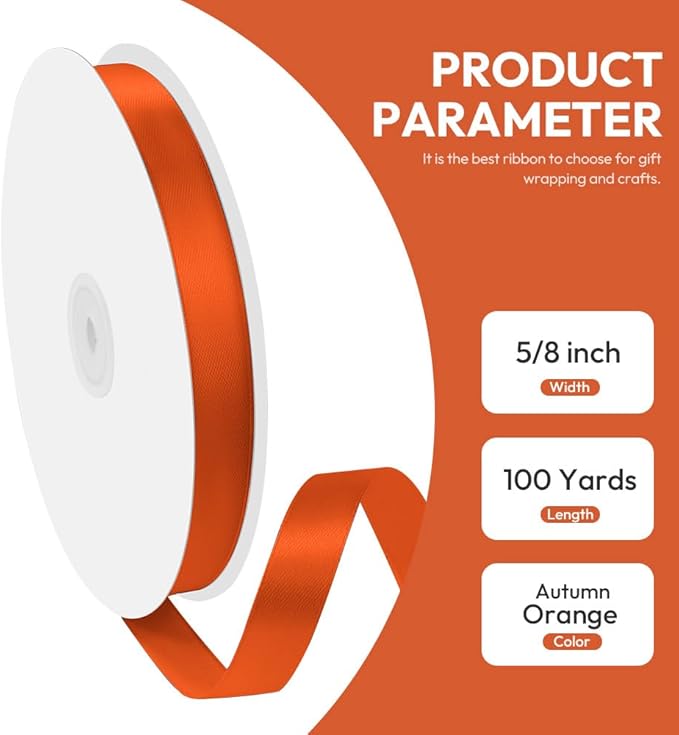 5/8" x 100 Yards Satin Ribbon - Image 2