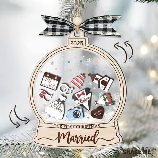 Personalized Wedding Shake Ornament, Custom Bride and Groom Christmas Ornament by NiceBro