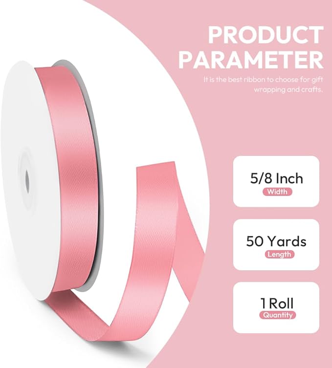 5/8" x 50 Yards Satin Ribbon - Image 2