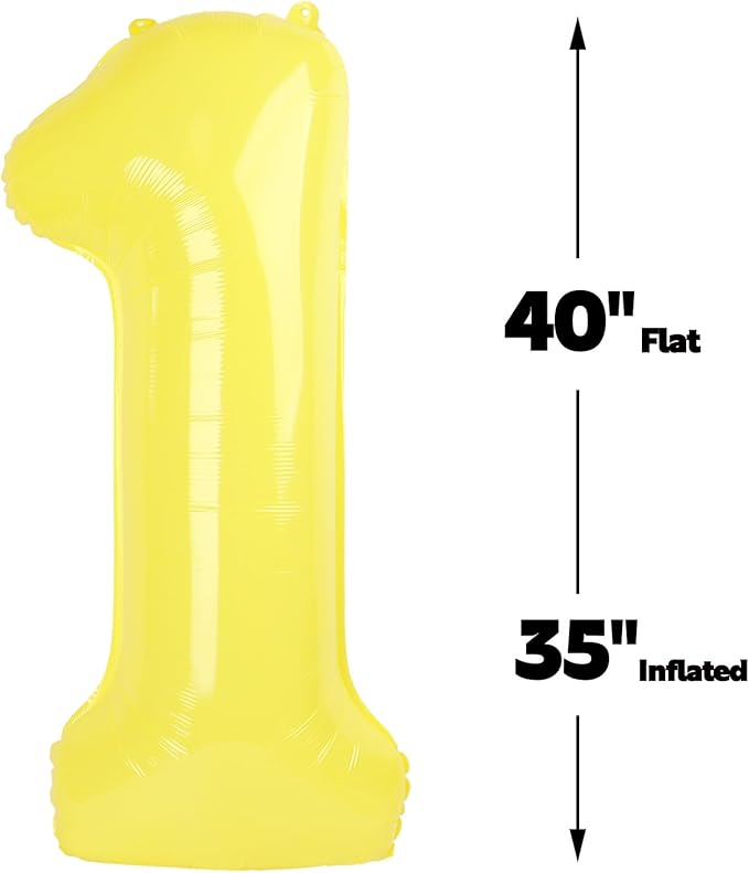 Number Balloon 1 Yellow Macaron - Image 2