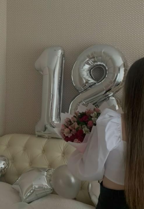 Silver Foil Number 8 Balloon 40 Inch, Helium Mylar Eight Number 8 18 28 38 48 - Image 9