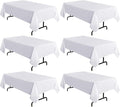 sancua 6 Pack White Tablecloth 60 x 102 Inch, Rectangle Table Cloth by sancua