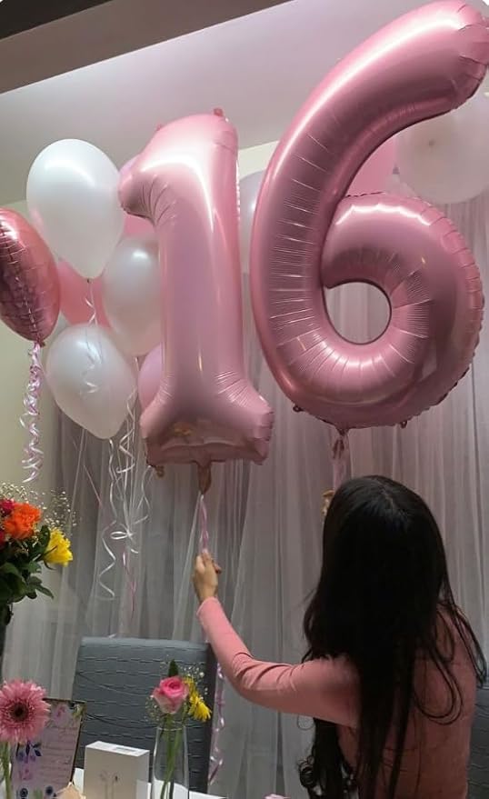40 Inch Big Pearlescent Pink 9 Balloon Number, Jumbo Giant Happy 9th 19 29 39 - Image 5