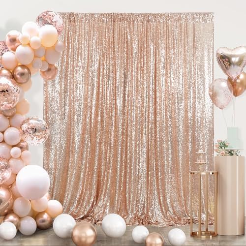 Eternal Beauty Sequin Backdrop Curtain, 6FT x 8FT Rose Gold Background by EternalBeauty
