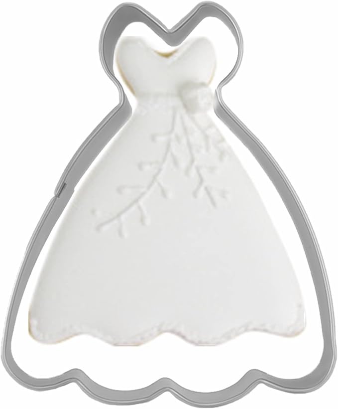 Large Size Dress Shaped Cookie Cutter, Stainless Steel Strapless Princess Dress by ComaisDaily