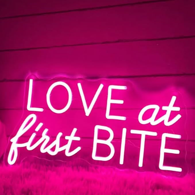 Love At First Bite Neon Sign, Custom Dessert Table LED Neon Light Minimalist - Image 3