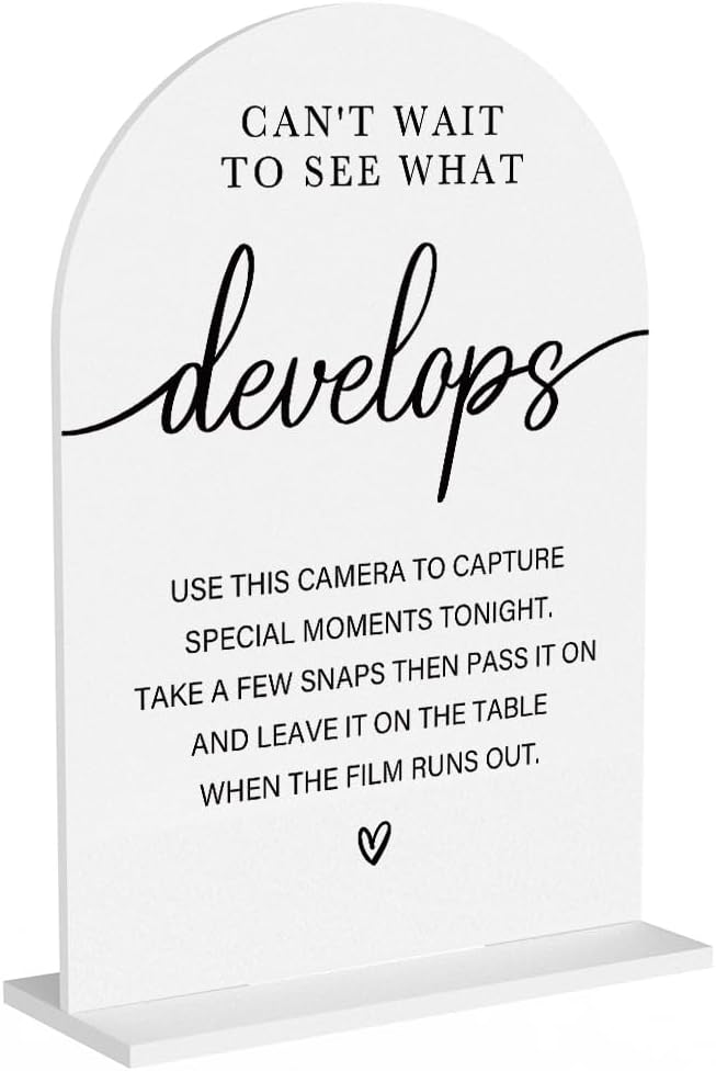 Acrylic Wedding Sign Can't Wait to See What Develops Sign by KongMoTree