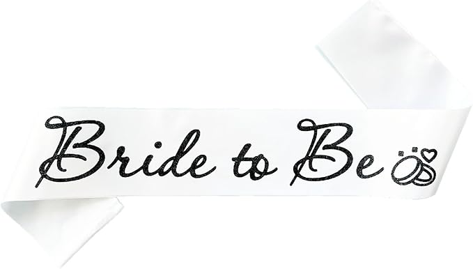 White Bride to Be Sash for Bridal Shower Bachelorette Party Wedding Hen Party - Image 6