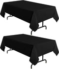 sancua 2 Pack Black Tablecloth 60 x 102 Inch, Rectangle 6 Feet Table Cloth by sancua
