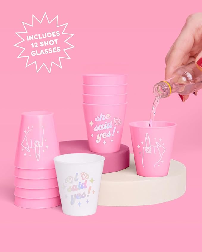 xo, Fetti Pink She Said Yes Shot Glasses - Image 5